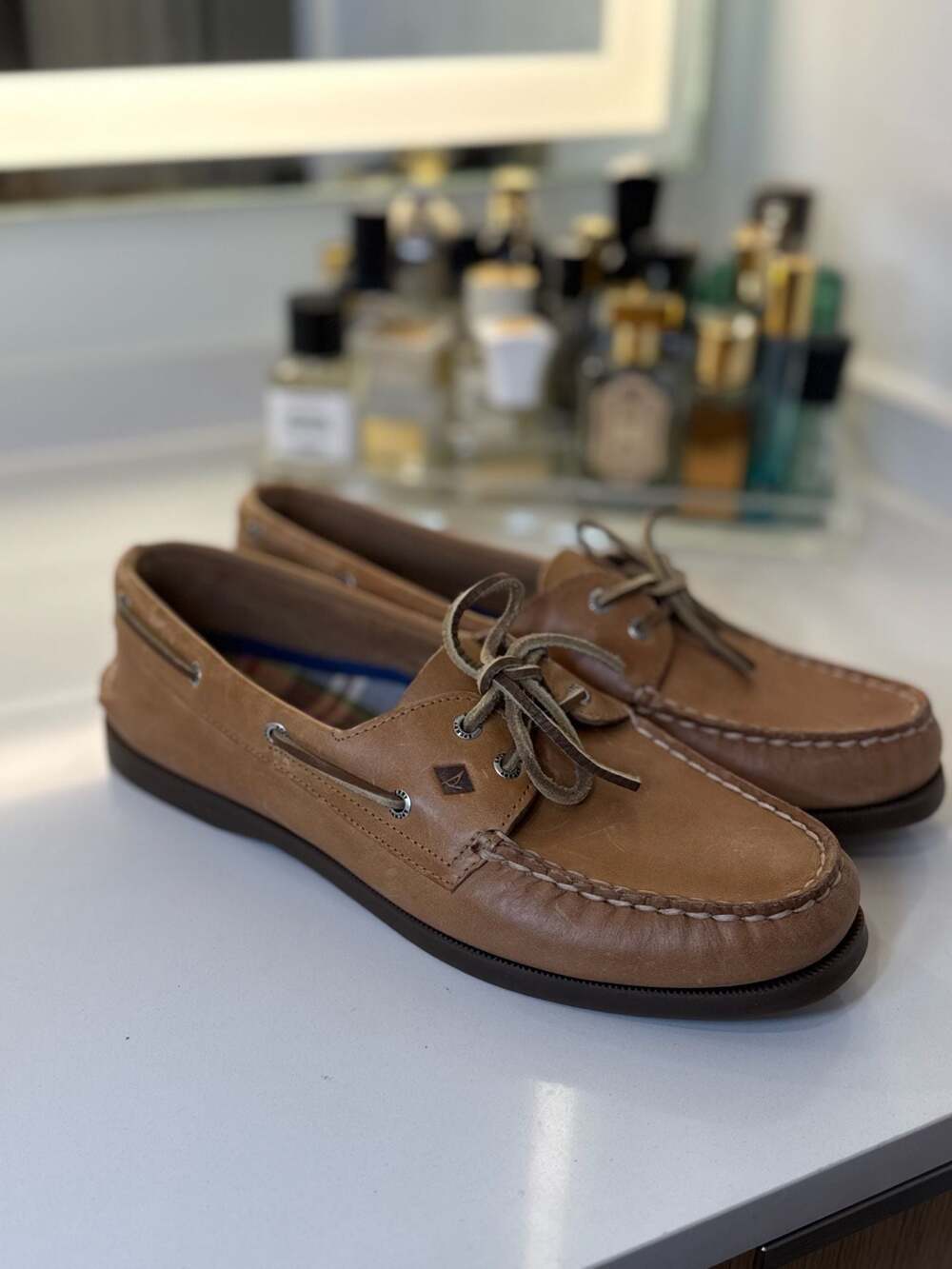 New Sperry Authentic Original 2-Eye Brown Leather Boat Shoes Sz 10.5